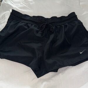 Nike Women's Black Athletic Running Shorts with Swoosh